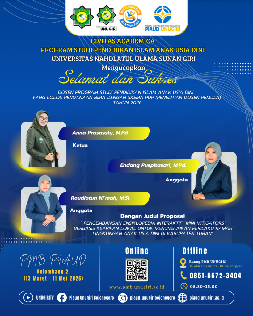Dosen PIAUD UNUGIRI Bojonegoro Raih Pendanaan Program BIMA 2026