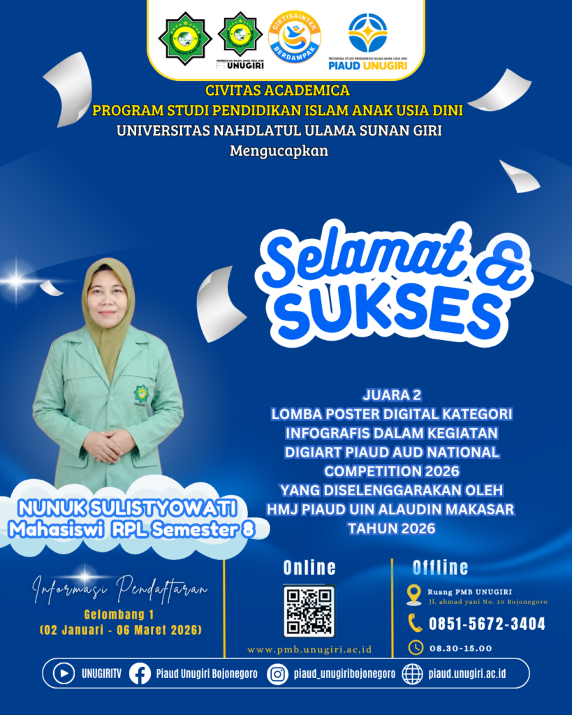 Mahasiswi PIAUD UNUGIRI Kembali Torehkan Prestasi Gemilang di Ajang Nasional