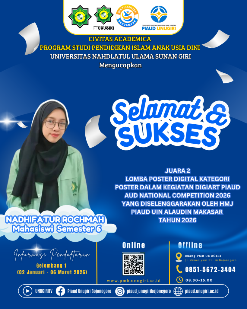 KEREN!! Mahasiswa UNUGIRI Raih Prestasi dalam Lomba Poster Digital DigiArt PIAUD National Competition 2026